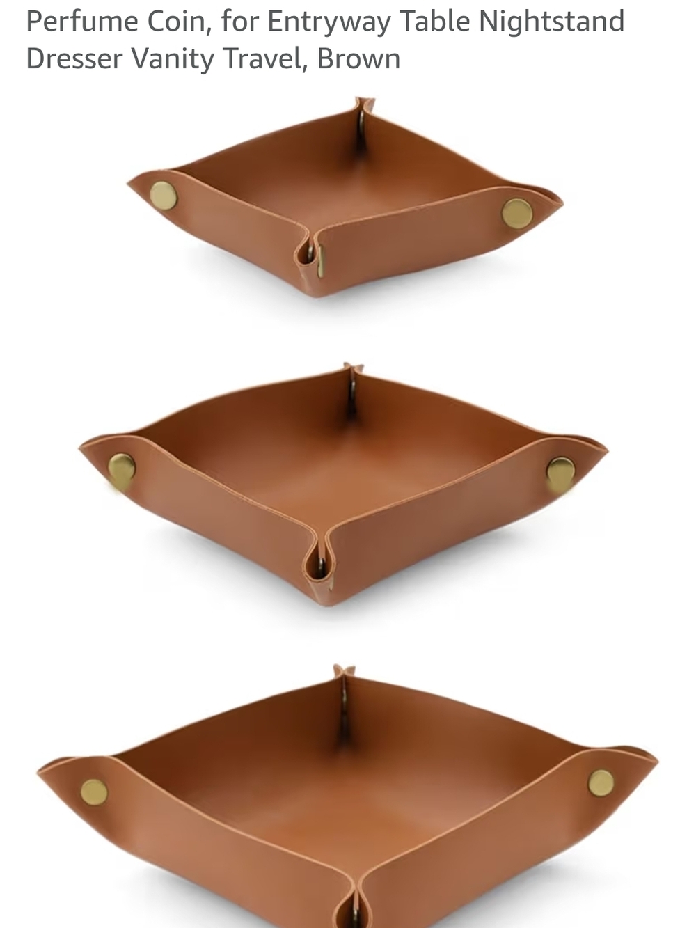 Brown Leather Valet Tray for Accessories